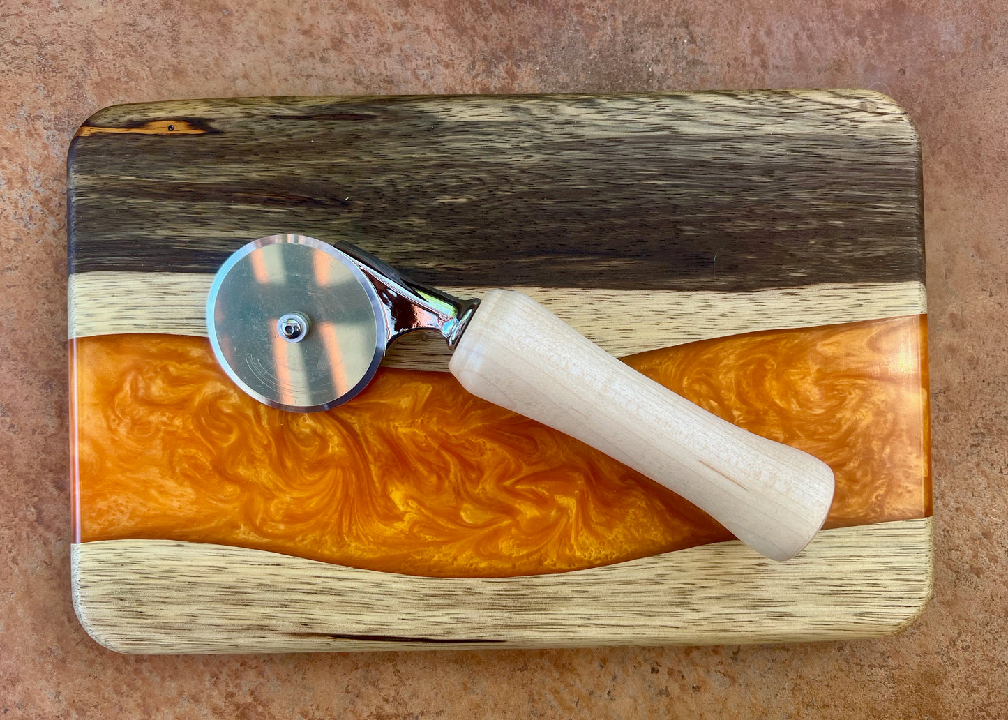 Pizza Cutter With Custom Wood Turned Handle