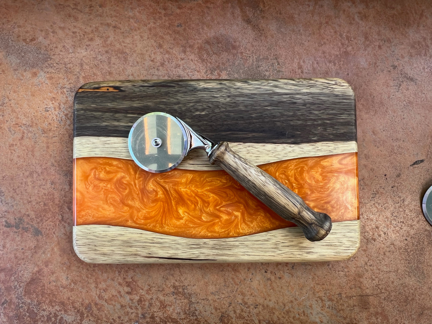 Pizza Cutter With Custom Wood Turned Handle