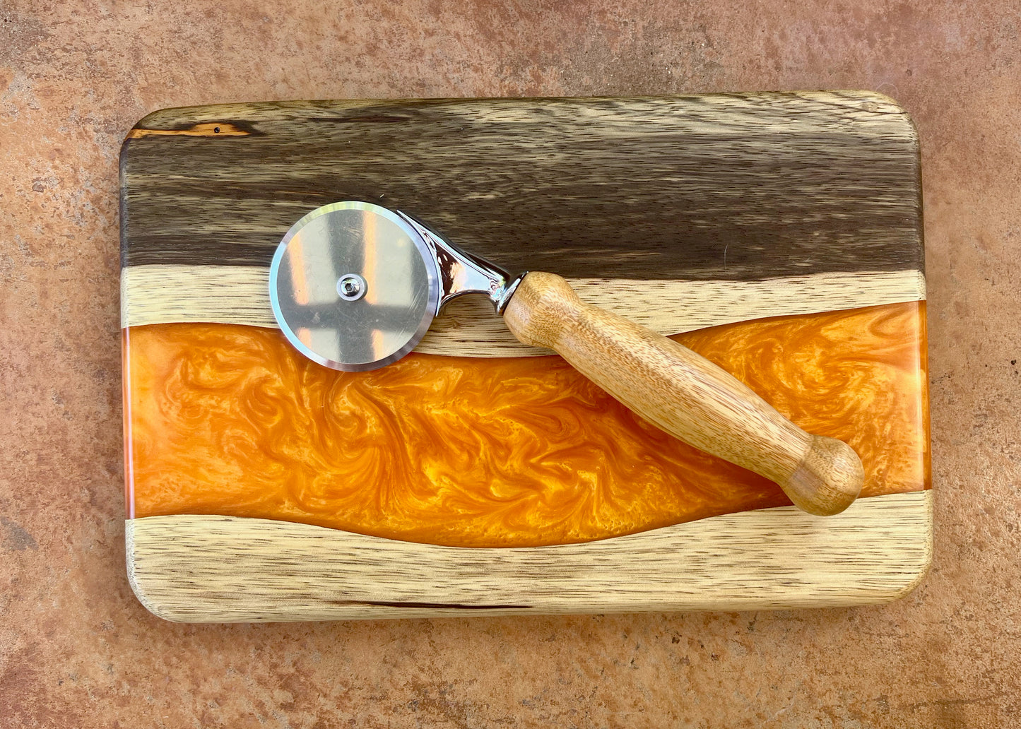 Pizza Cutter With Custom Wood Turned Handle