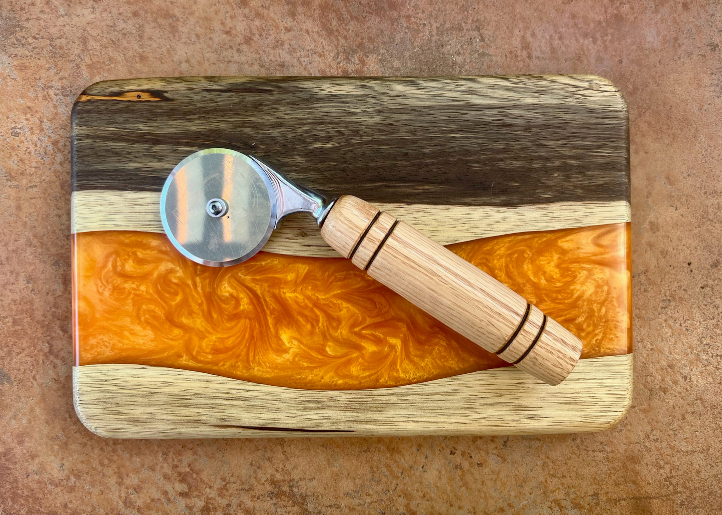 Pizza Cutter With Custom Wood Turned Handle