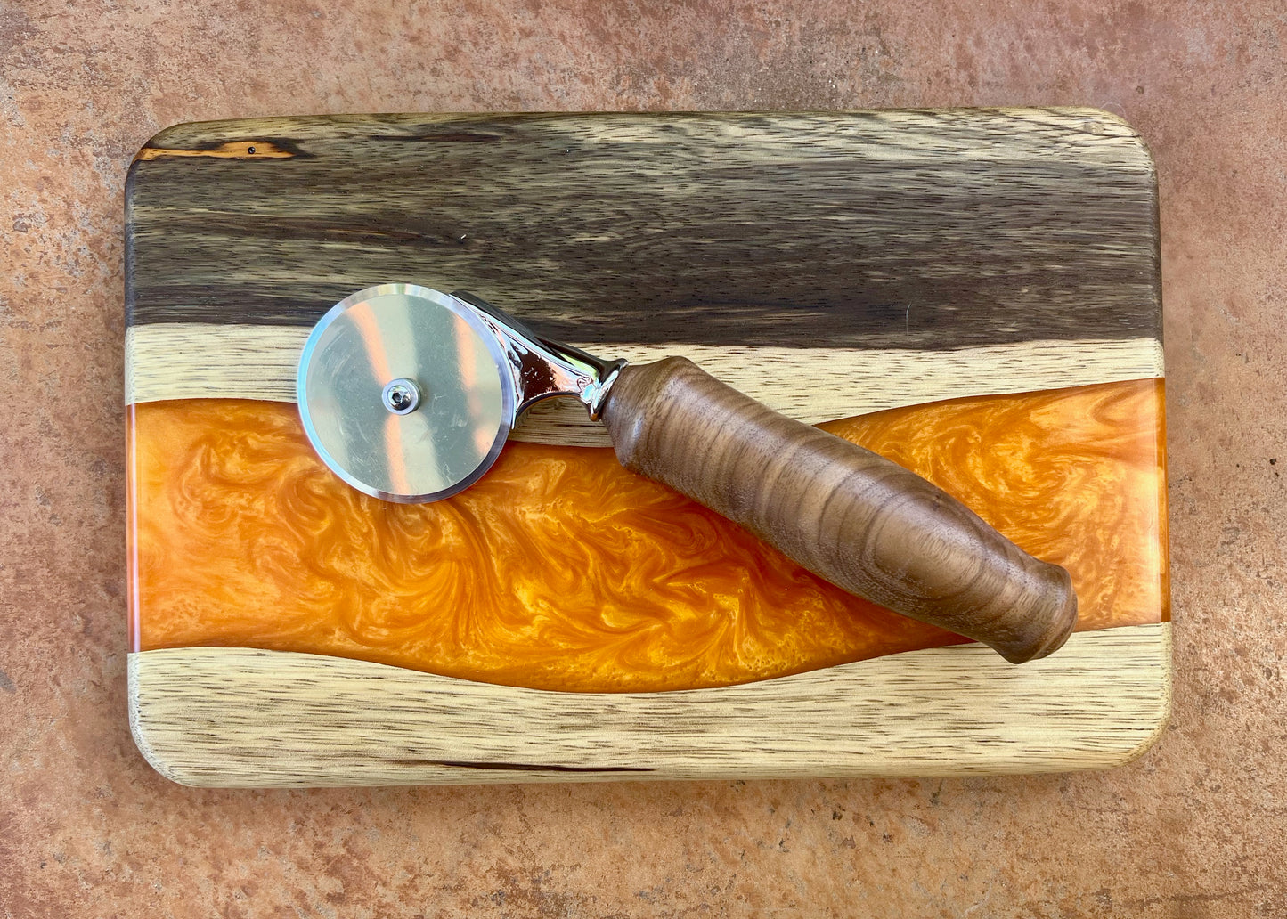 Pizza Cutter With Custom Wood Turned Handle
