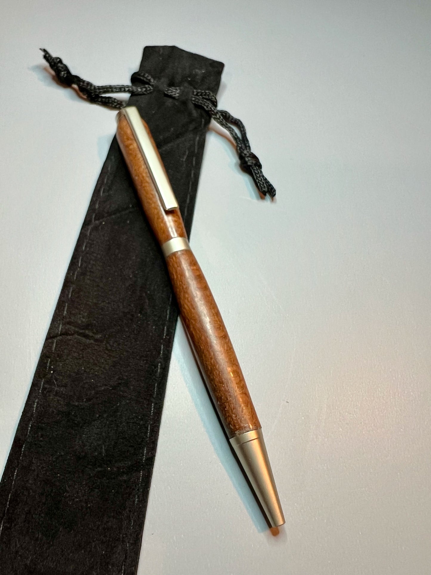 Leopardwood / Satin Nickel Pen