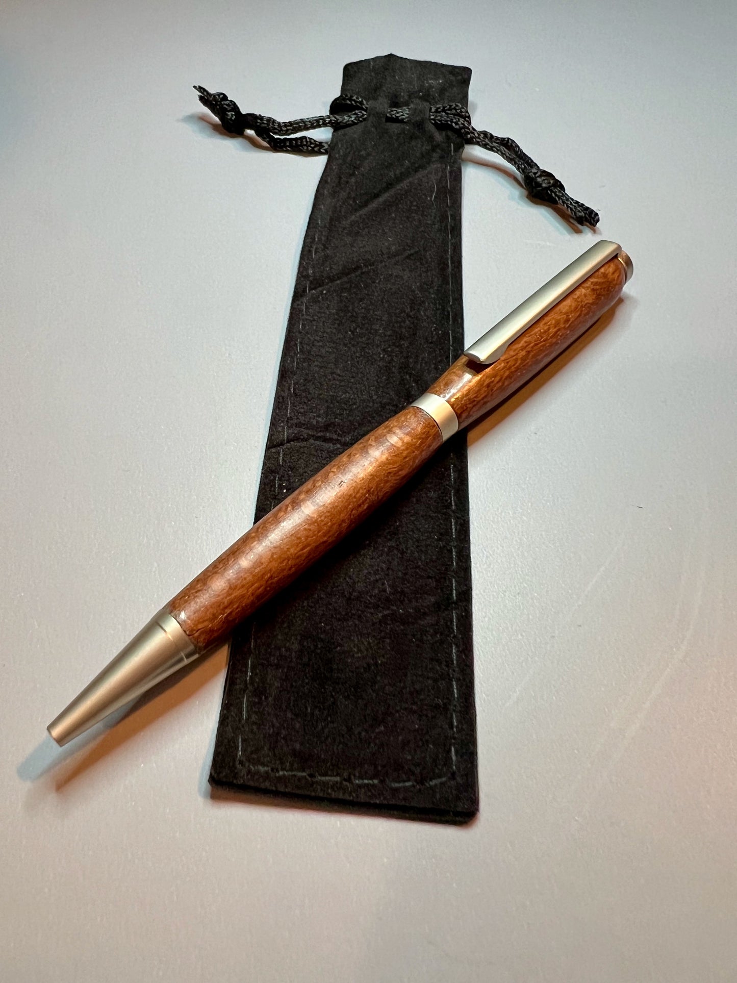 Leopardwood / Satin Nickel Pen