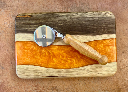 Pizza Cutter With Custom Wood Turned Handle